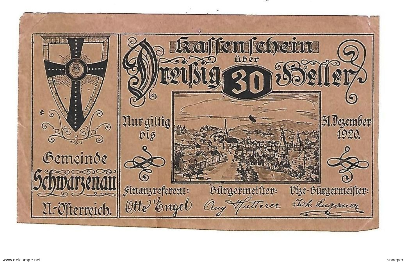 **Austria Notgeld Schwarzau  30 Heller  979a - Oostenrijk