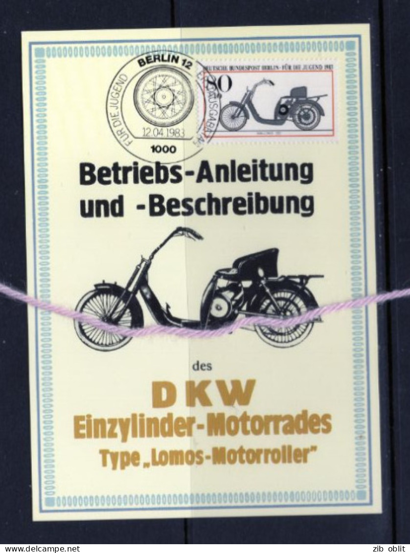 (alm)  CARTE MAXIMUM BERLIN MOTO DKW 1922 - Motos