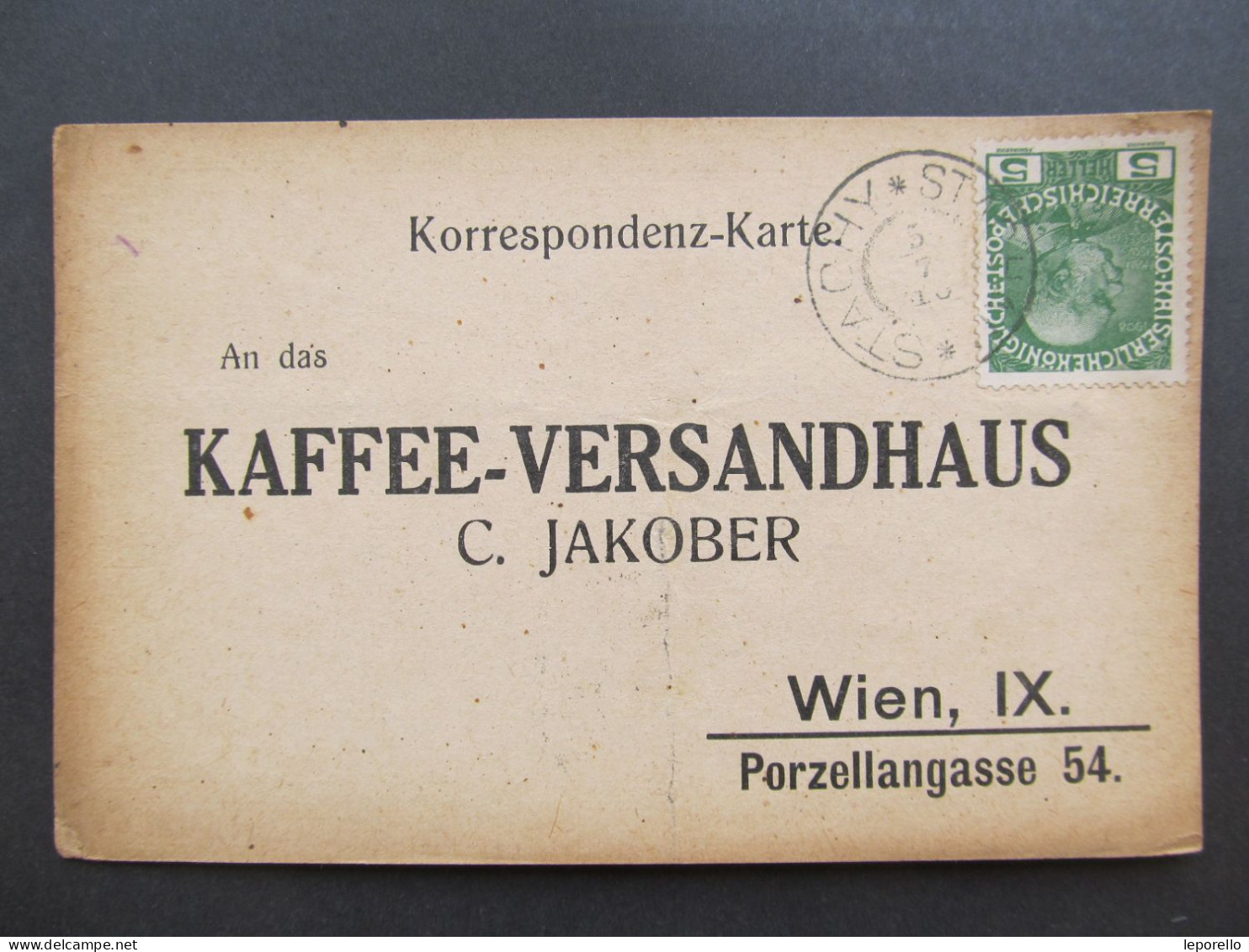 KARTE Stachy Stachau Wien Kafee Coffee Jakober Ca. 1910   / P8596 - Covers & Documents