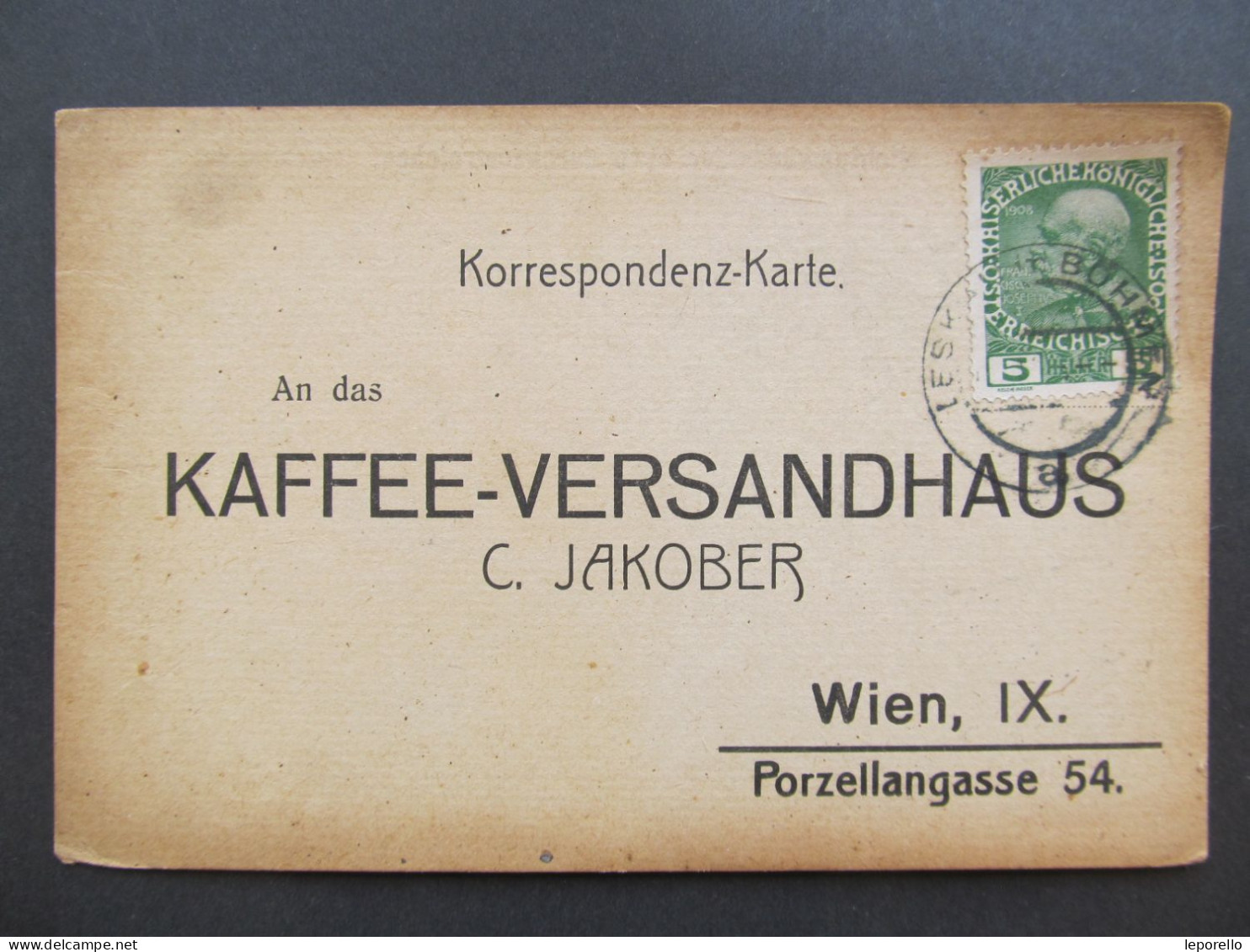 KARTE Dolní Víska Unterdörflas Lestkov Leskau Kafee Coffee Jakober    / P8594 - Lettres & Documents