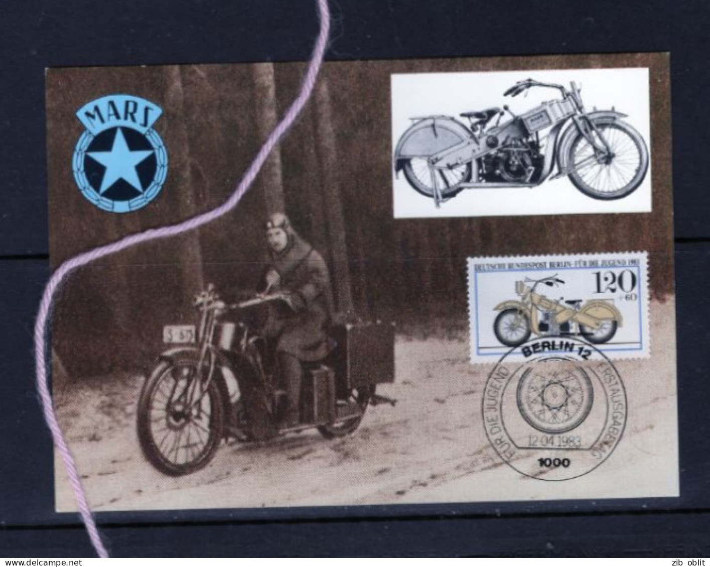 (alm)  CARTE MAXIMUM BERLIN MOTO MARS 1925 - Motos