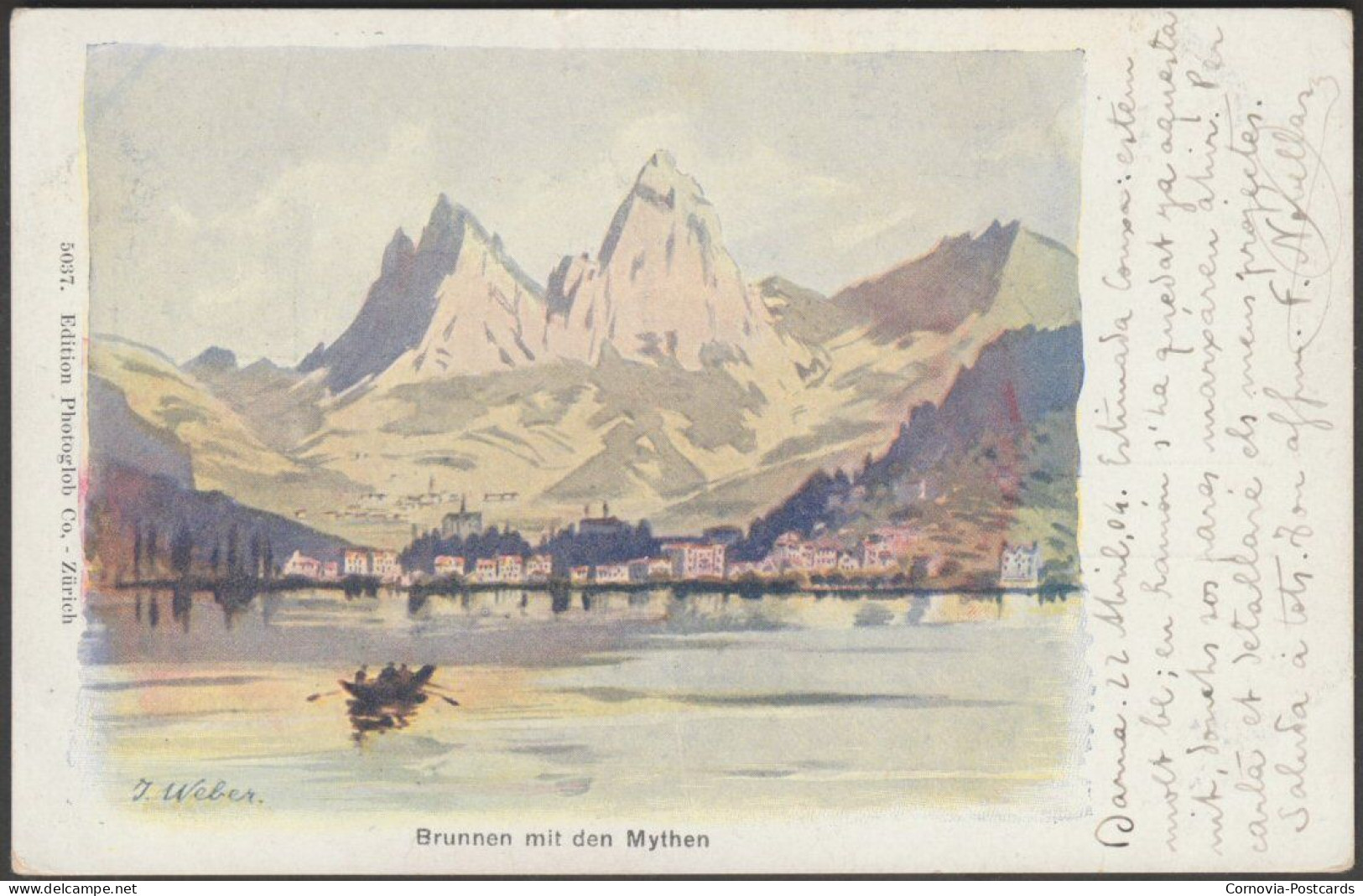 Brunnen Mit Den Mythen, Schwyz, 1904 - Photoglob AK - Ingenbohl