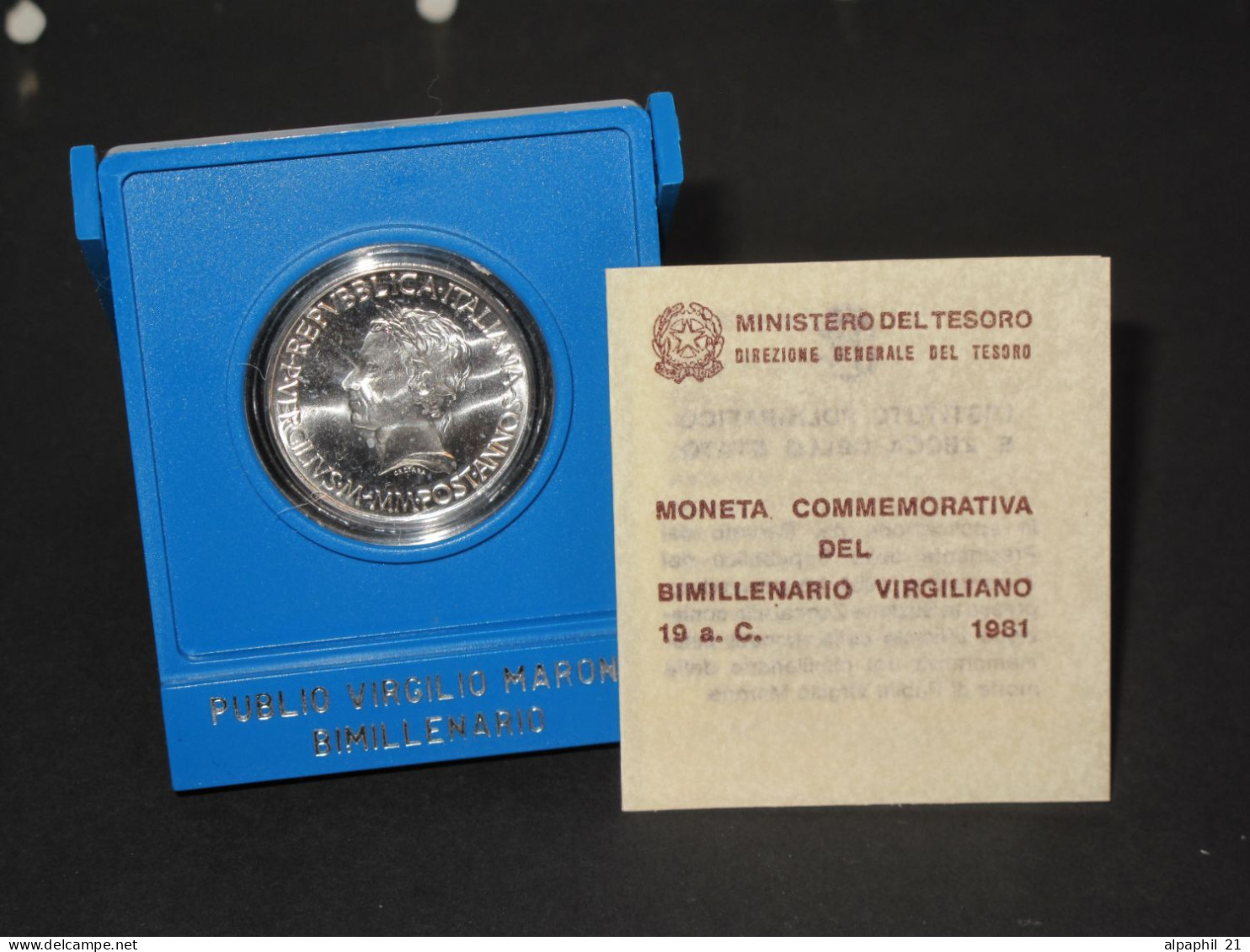 1981 Italy 500L Silver Coin PUBLIO VIRGILIO Marone UNC/BU In Official Closed BOX - Conmemorativas