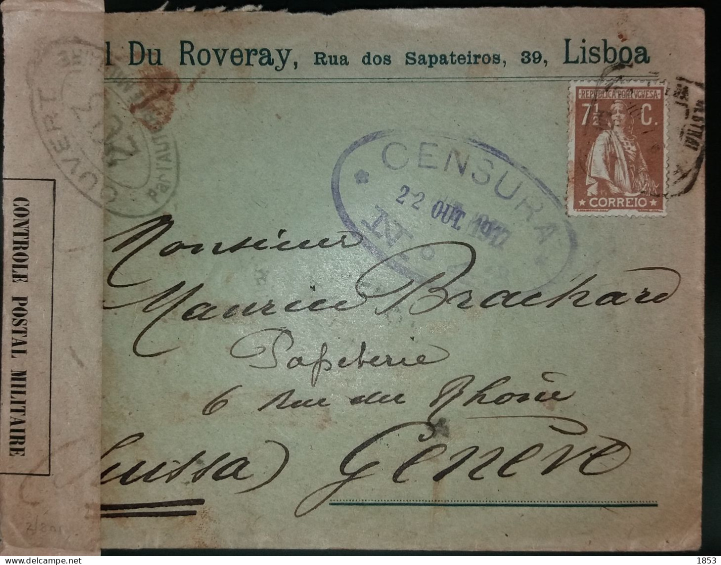 TIPO CERES - CENSURAS - WWI - Lettres & Documents