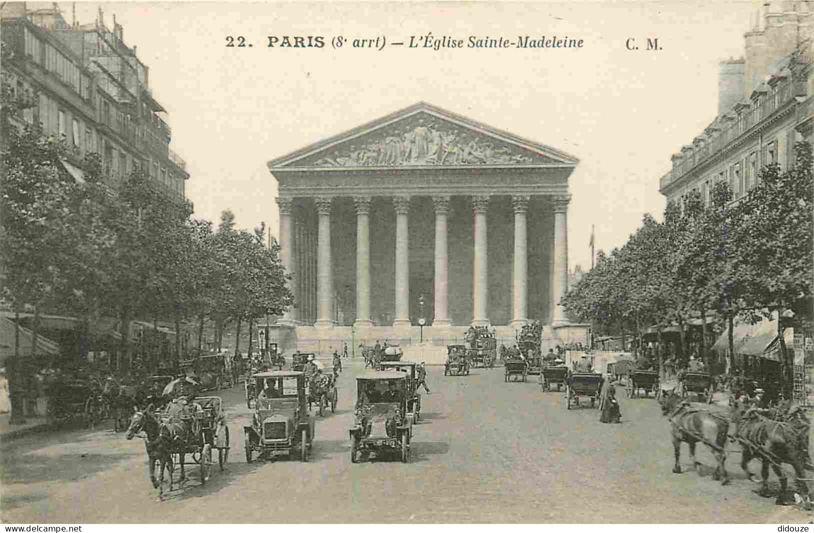 75 - Paris - Eglise Sainte Madeleine - Animée - Automobiles - CPA - Voir Scans Recto-Verso - Iglesias