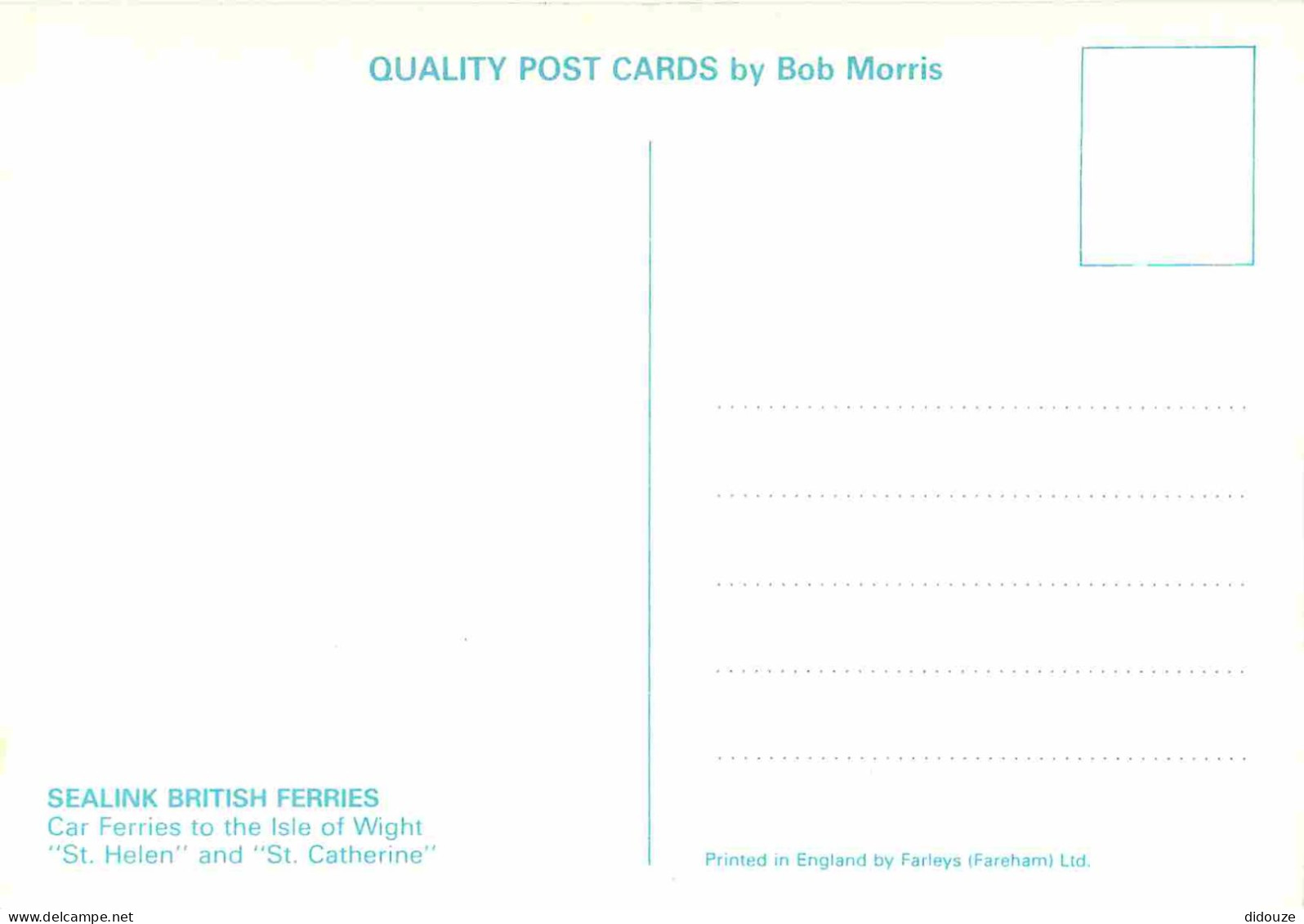 Bateaux - Paquebots - Car Ferries To The Isle Of Wight St Helen And St Catherine - Sealink - CPM - Carte Neuve - Voir Sc - Piroscafi