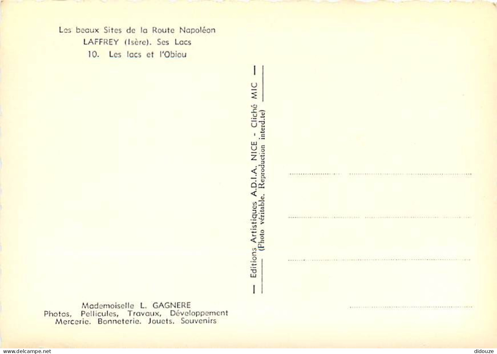 38 - Laffrey - Les Beaux Sites De La Route Napoléon - Les Lacs Et L'Obiou - Mention Photographie Véritable - Carte Dente - Laffrey