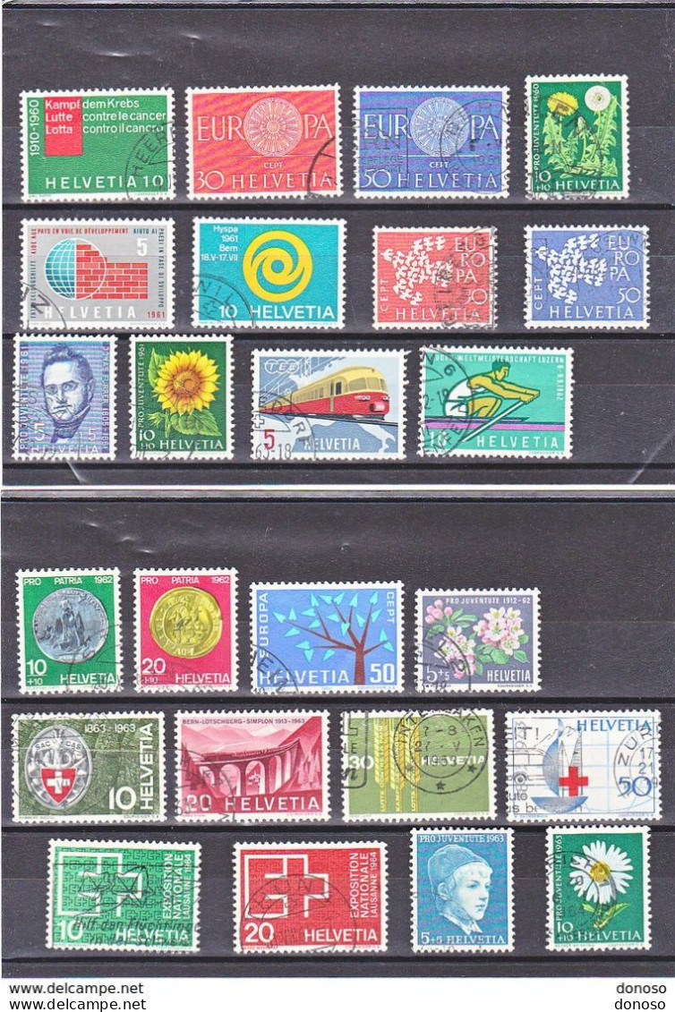 SUISSE 1960-1963 Yvert 639, 666-667, 669, 673-674, 682-685, 689-690, 694-695, 699-700, 706-709, 717-18, 721-22 Oblitérés - Gebruikt