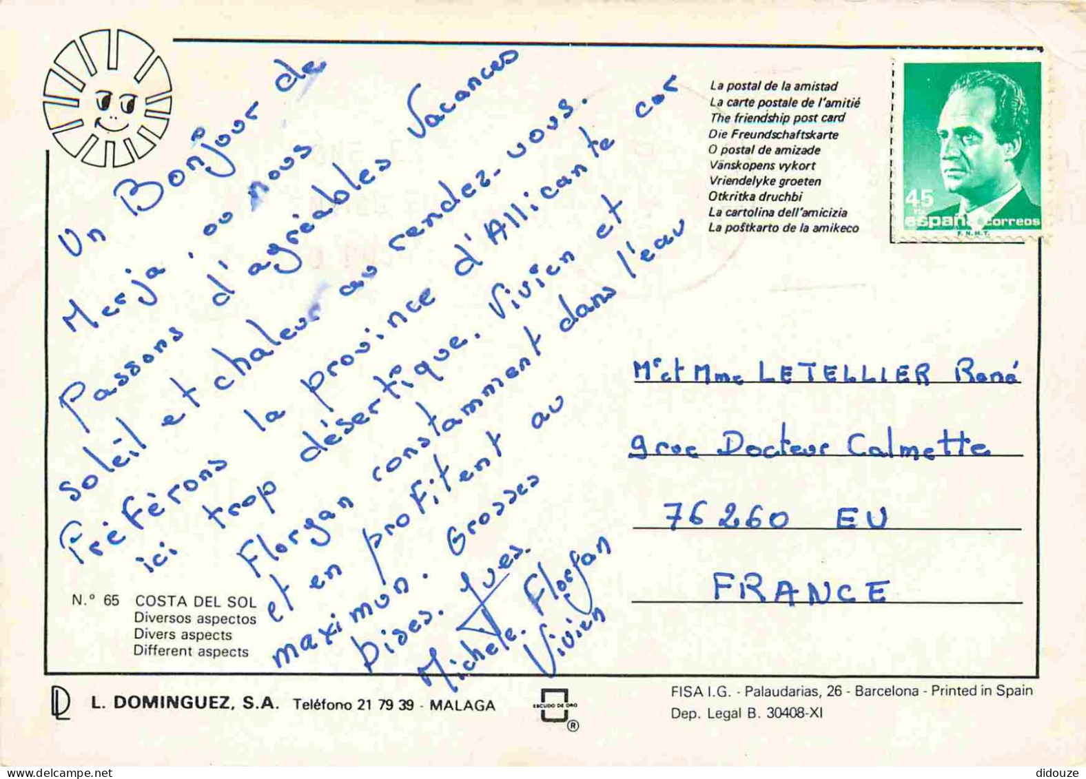 Espagne - Espana - Andalucia - Costa Del Sol - Multivues - Carte Géographique - CPM - Voir Scans Recto-Verso - Otros & Sin Clasificación