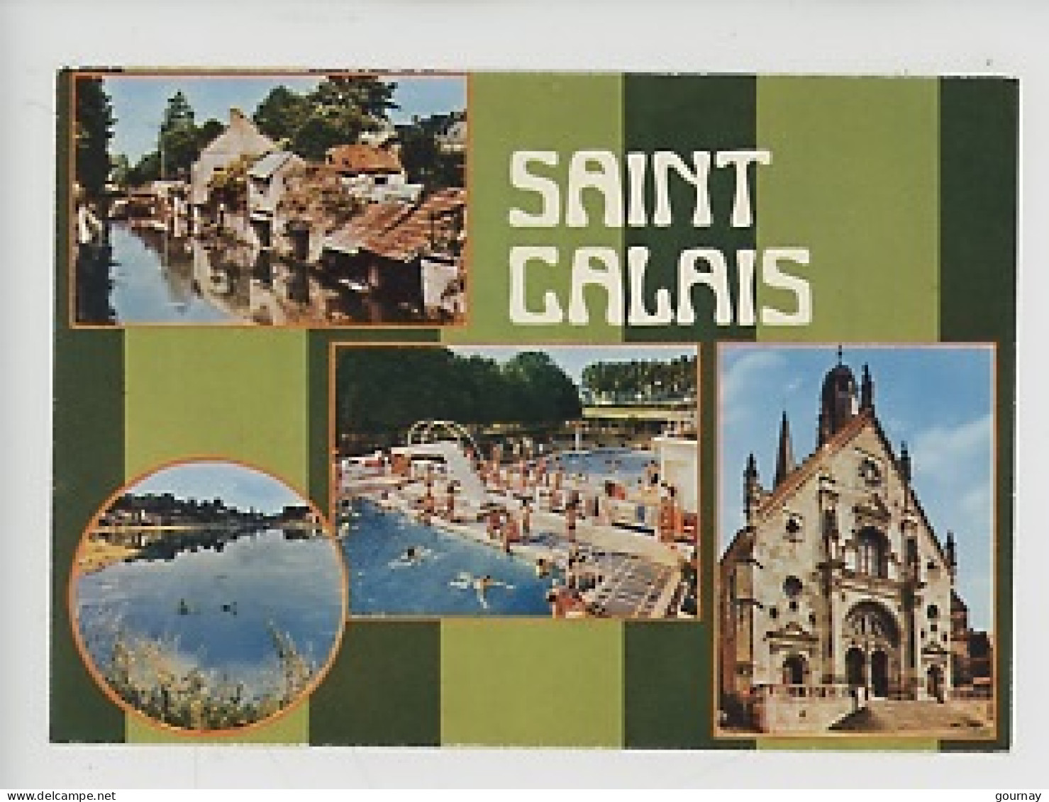 Saint Calais (sarthe) Multivues, Piscine, Anille, église....cp Vierge N°5707 Combier - Saint Calais