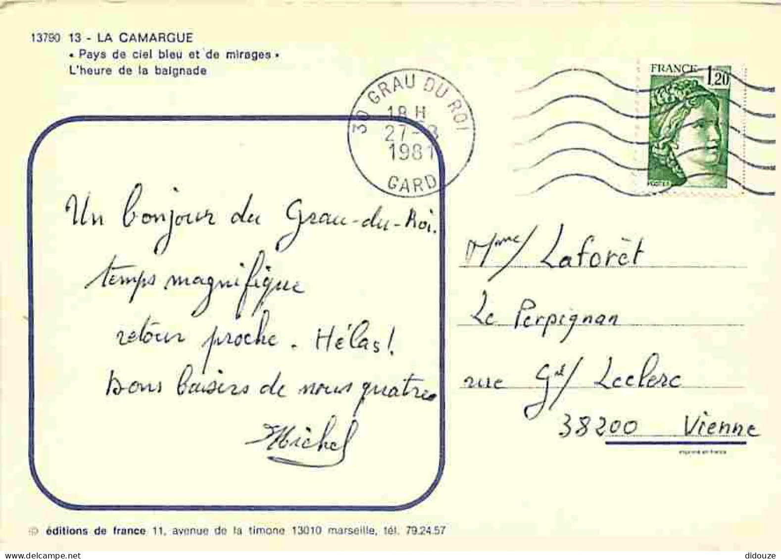 Animaux - Chevaux - Camargue - L'heure De La Baignade - CPM - Voir Scans Recto-Verso - Chevaux