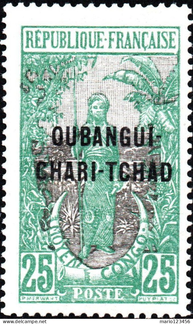 UBANGI-SHARI, COSTUMI LOCALI, 1922, NUOVI (MLH*) Mi:FR-OU 22, Scott:FR-OU 11, Yt:FR-OU 22 - Nuevos