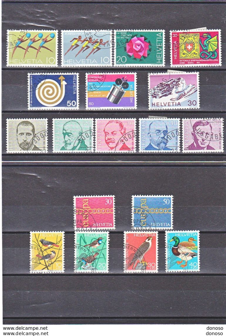 SUISSE 1971 Yvert 872-873 + 874-877 + 882-883 + 884-885 + 886-890 + 891-894 Oblitérés, Cote : 8,75 Euros - Oblitérés