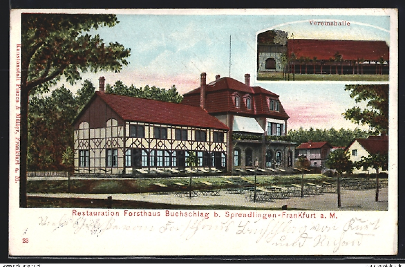 AK Dreieich, Restaurant Forsthaus Buchschlag, Vereinshalle  - Jagd