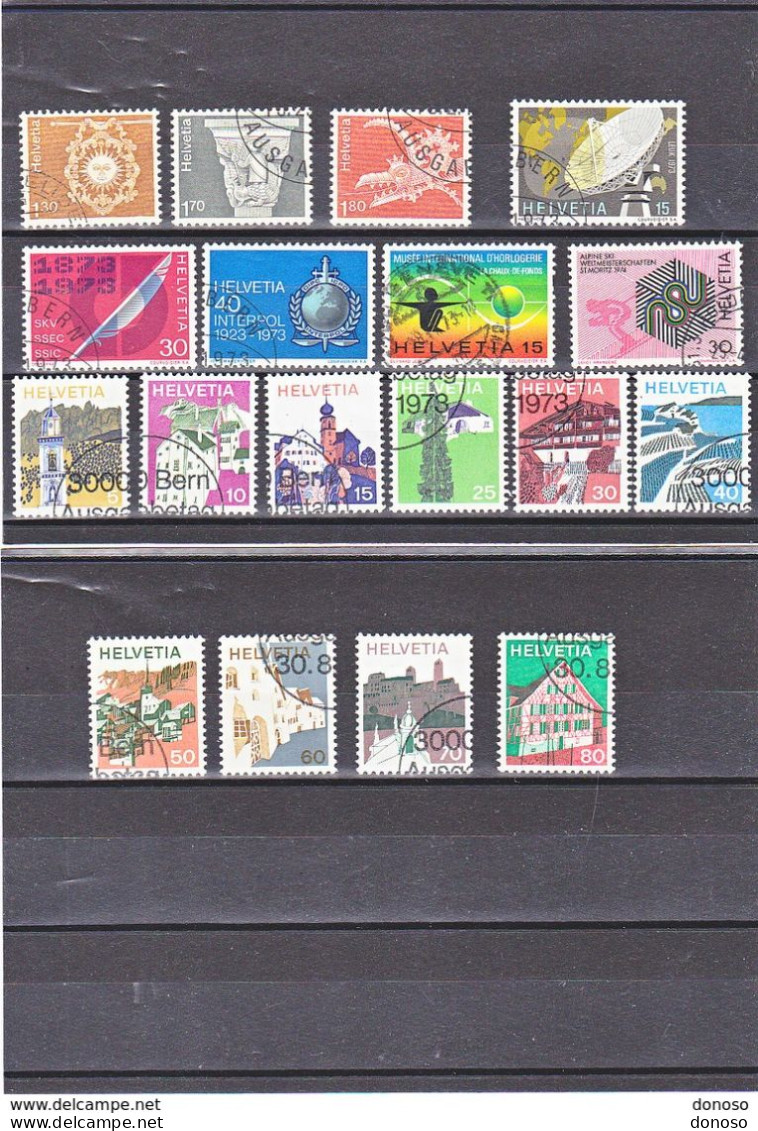 SUISSE 1973 Yvert 918-920 + 921-923 + 930-932 + 933-942 Oblitérés, Cote 5,65 Euros - Gebraucht