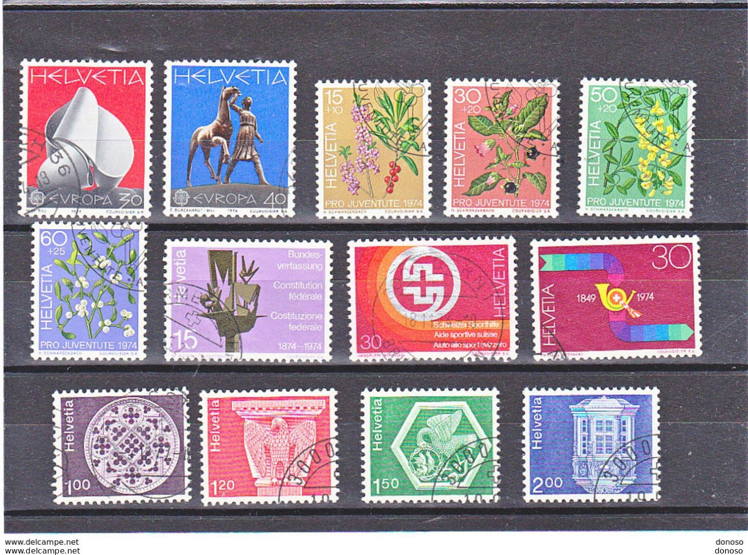 SUISSE 1974 Yvert 954-955 + 965-967 + 968-971 + 972-975 Oblitérés, Cote : 5,95 Euros - Used Stamps