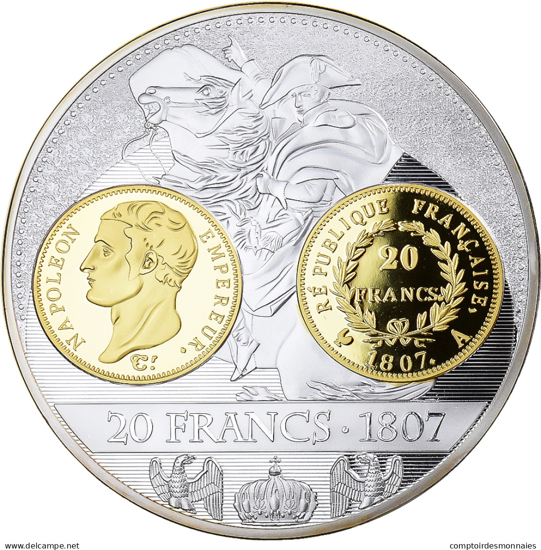 France, Médaille, Napoleon I, Histoire De La Monnaie Française, 20 Francs - Otros & Sin Clasificación