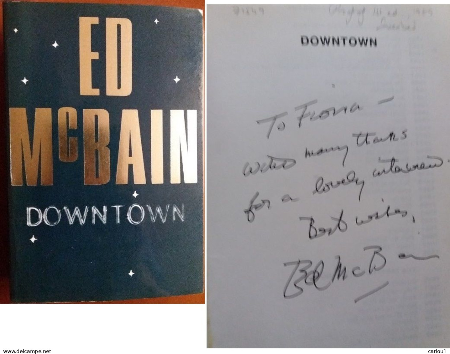 C1 Ed McBAIN - DOWNTOWN Uncorrected Proof EO 1989 Dedicace SIGNED Envoi PORT INCLUS France - Libros Autografiados