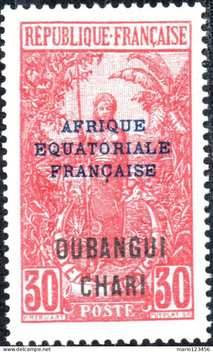 UBANGI-SHARI, COSTUMI LOCALI, 1924, NUOVI (MLH*) Mi:FR-OU 51, Scott:FR-OU 51, Yt:FR-OU 52 - Ongebruikt