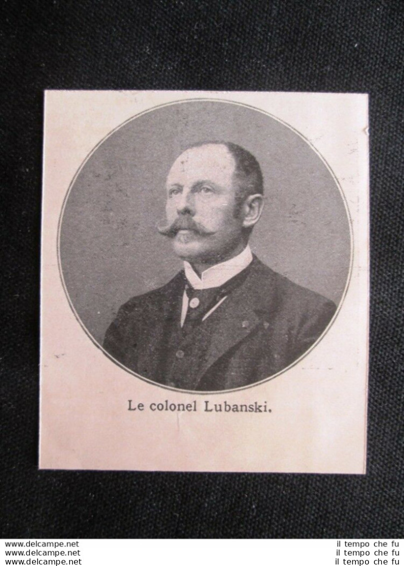 Ritratto Del Colonnello Lubanski Stampa Del 1907 - Altri & Non Classificati