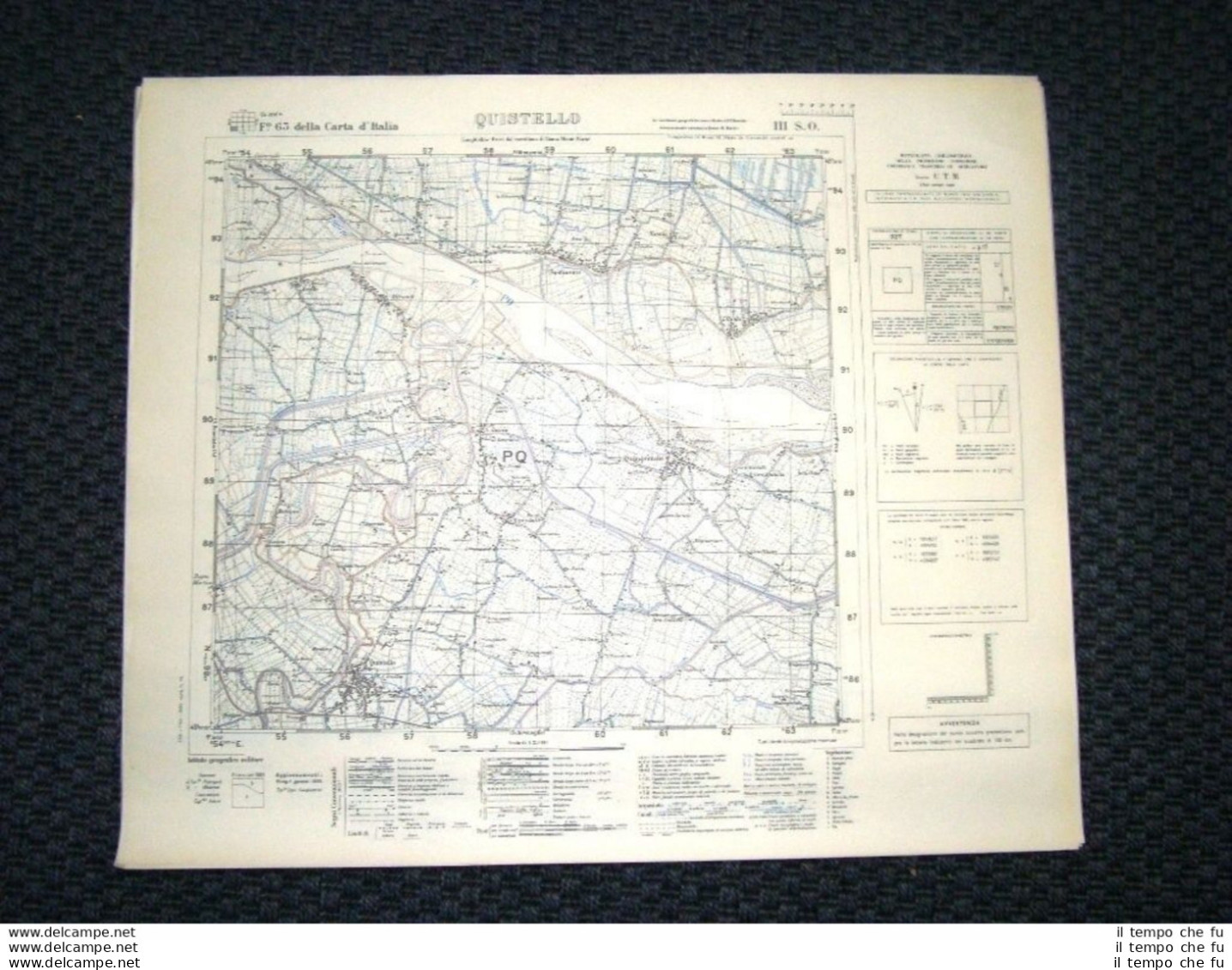 Grande Carta Topografica Quistello E Dintorni Dettagliatissima I.G.M. - Cartes Géographiques