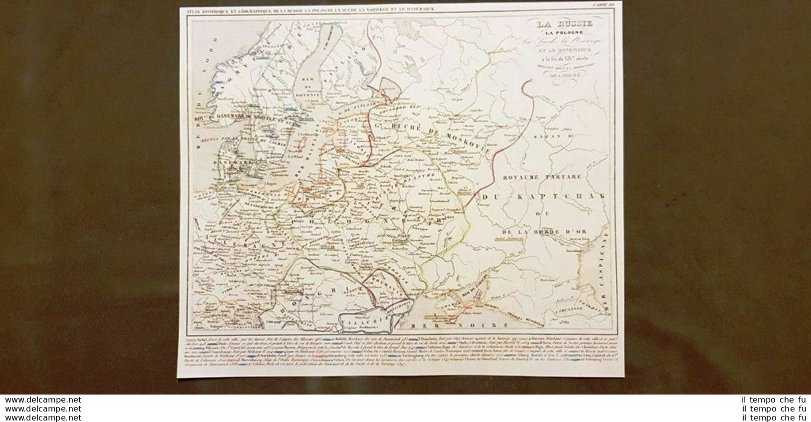 Russia Polonia Svezia Norvegia Danimarca Fine XIV Carta Geografica 1859 Houze - Landkarten