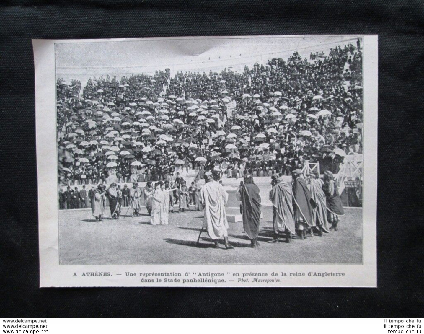 Atene, Rappresentazione Di Antigone, Alexandra D'Inghilterra Stampa Del 1905 - Sonstige & Ohne Zuordnung