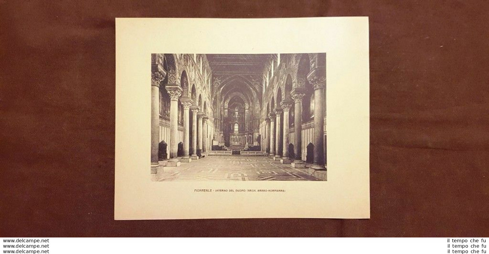 Monreale 1900 Inerno Del Duomo (Arch. Arabo-Normanna) E Facciata Palermo Sicilia - Sonstige & Ohne Zuordnung