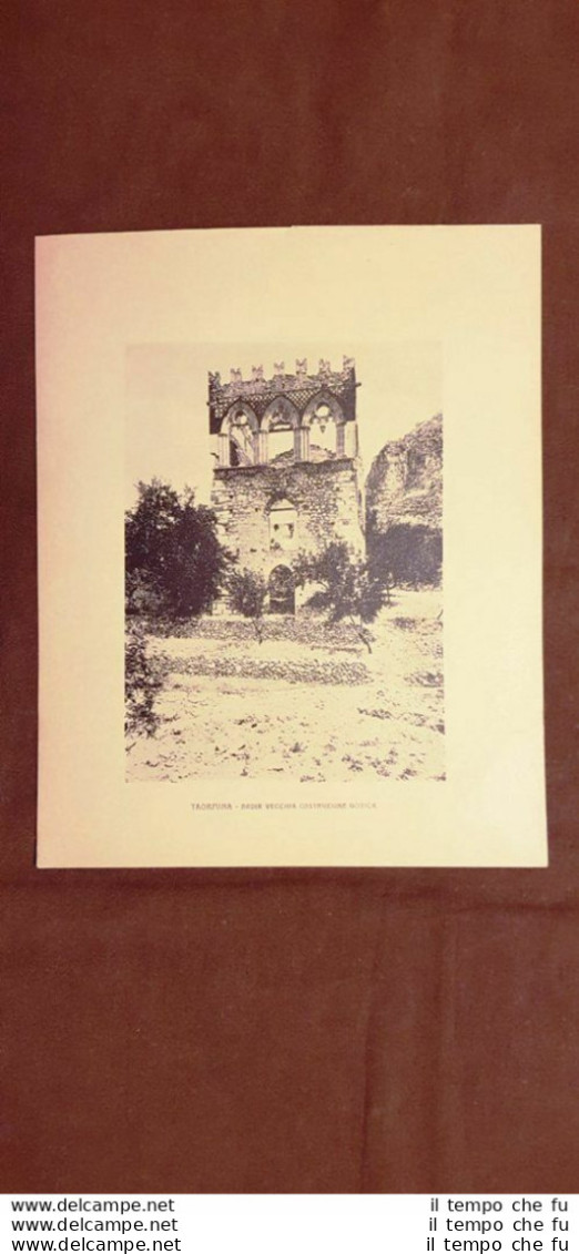 Taormina Nel 1900 Badia Vecchia Gotica San Andrea E Isola Bella Messina Sicilia - Altri & Non Classificati