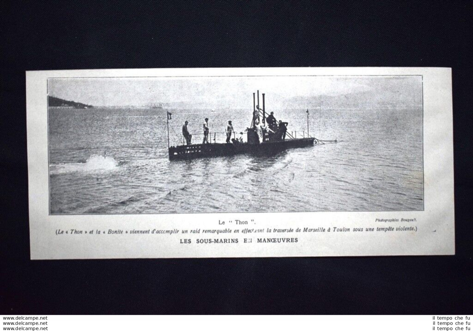 I Sottomarini In Manovra - Il "Thon" E La "Bonite" #1 Stampa Del 1906 - Sonstige & Ohne Zuordnung