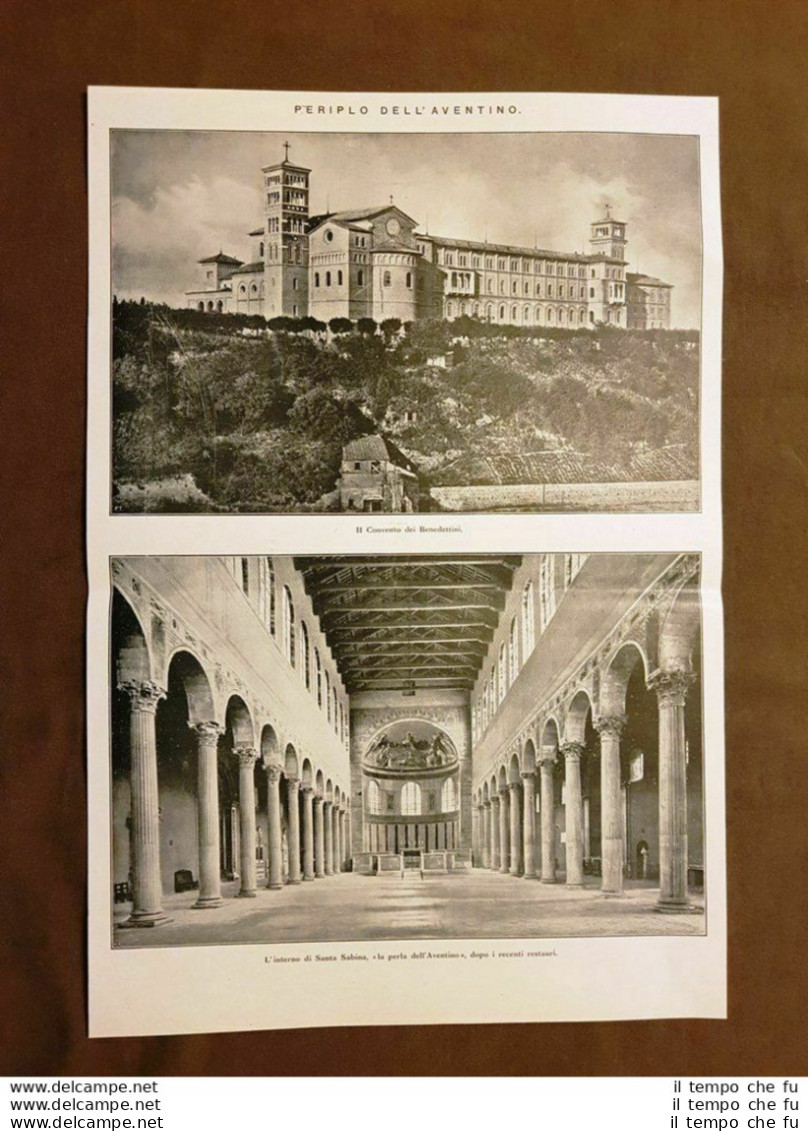 L'Aventino Nel 1925 Convento Benedettini E Interno Di Santa Sabina Roma Lazio - Altri & Non Classificati