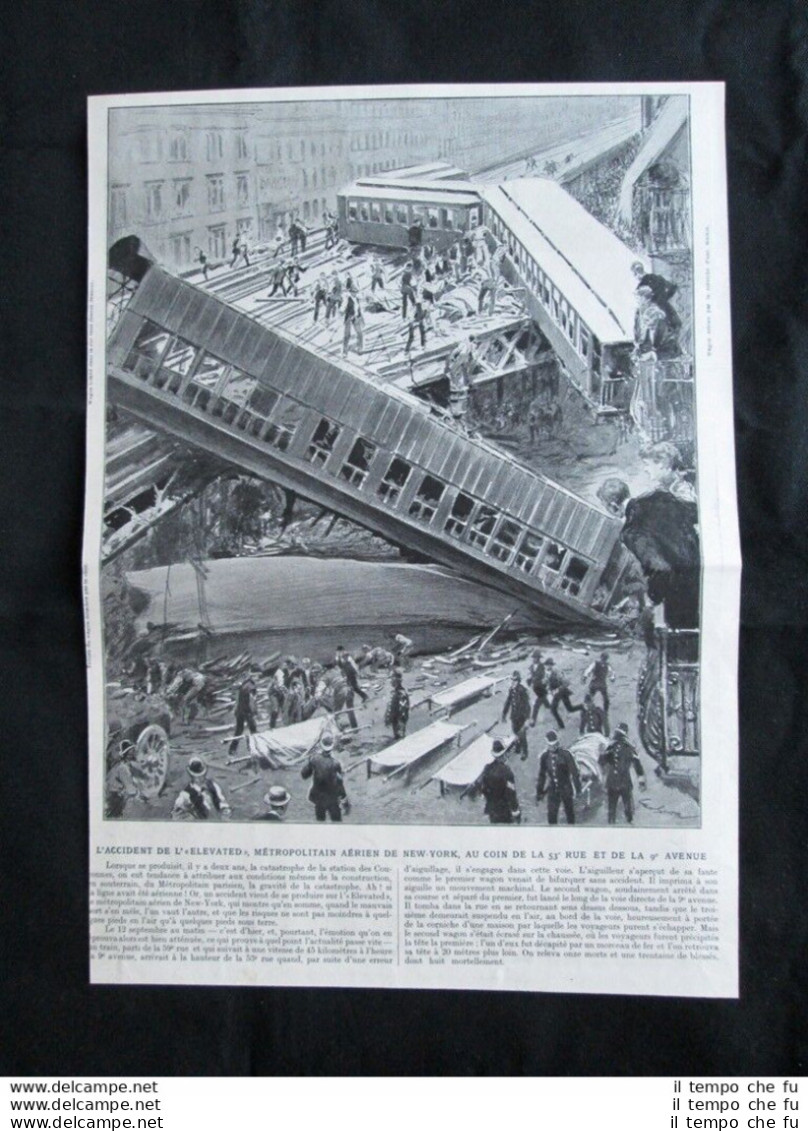 Incidente Sopraelevata Di New York + Il Sultano Del Marocco Stampa Del 1905 - Other & Unclassified