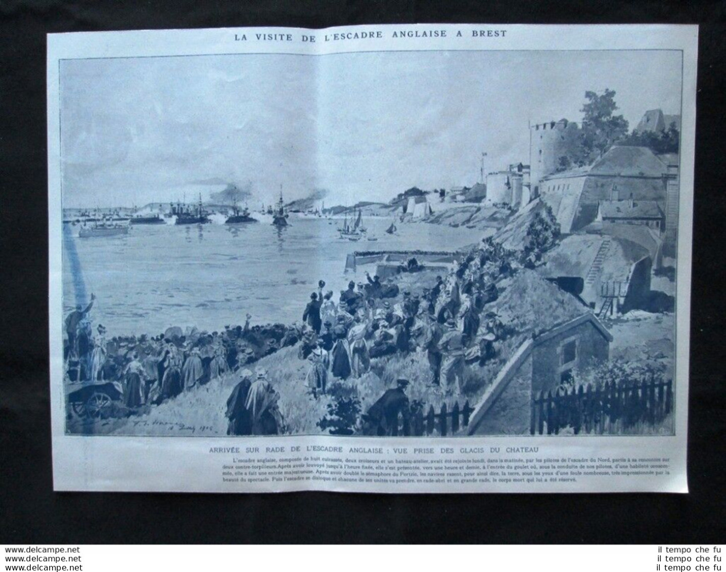 Visita Della Flotta Inglese A Brest+Feste Franco-inglesi, Brest Stampa Del 1905 - Sonstige & Ohne Zuordnung