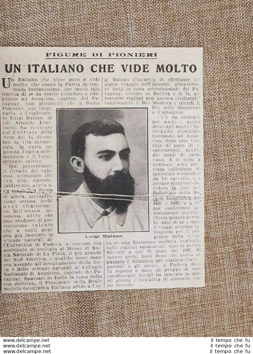 Luigi Balzan Esploratore Badia Polesine 30 Gennaio 1865 Padova 26 Settembre 1893 - Other & Unclassified