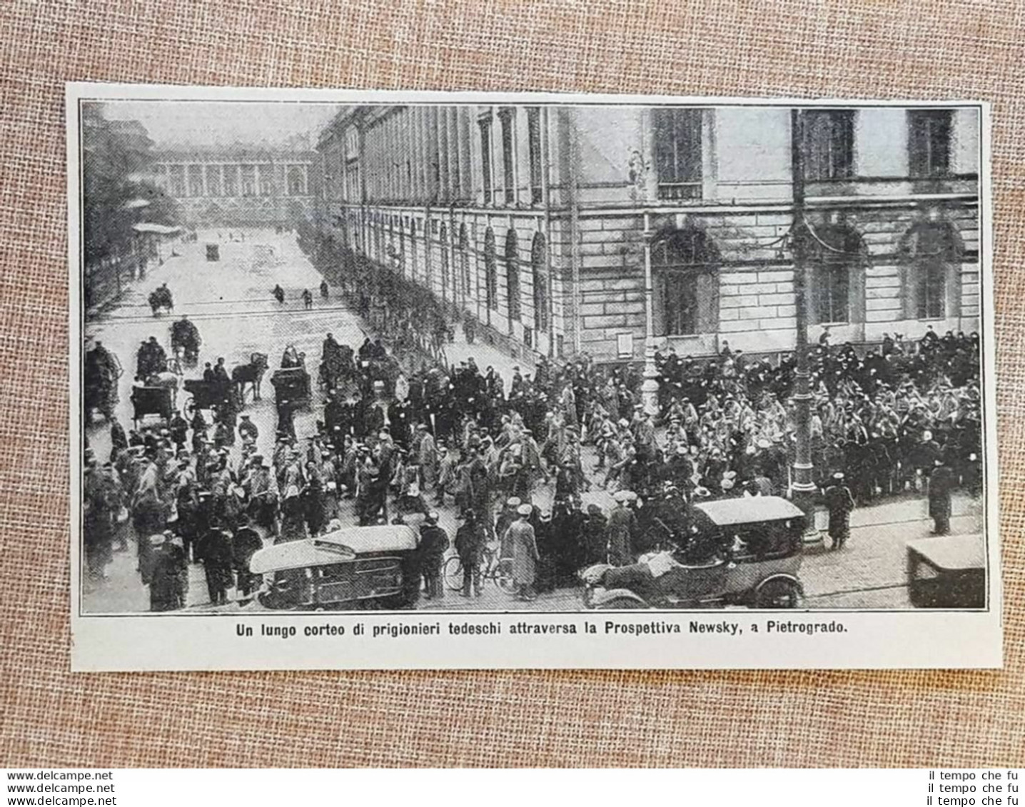 Pietrogrado Nel 1917 Corteo Di Prigionieri Tedeschi WW1 Prima Guerra Mondiale - Other & Unclassified