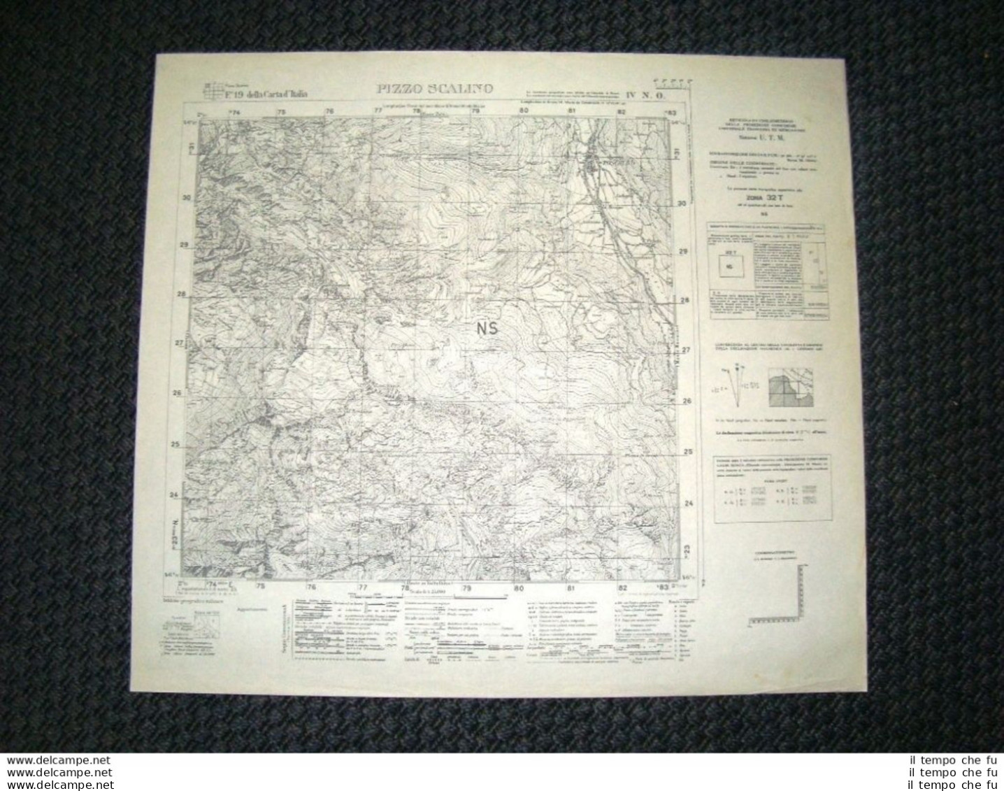 Grande Carta Topografica Pizzo Scalino E Dintorni Dettagliatissima I.G.M. - Cartes Géographiques