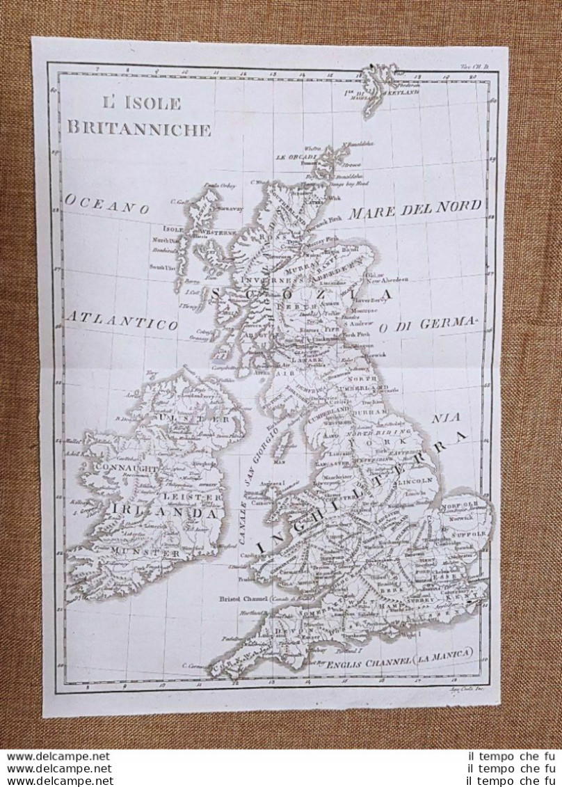 Le Isole Britanniche Inghilterra Atlante Istorico Cav. Leonardo Cacciatore 1831 - Cartes Géographiques