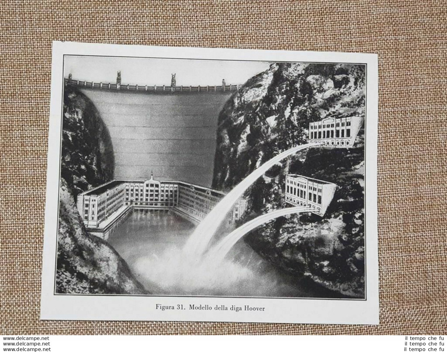 Modello Della Diga Di Hoover O Hoover Dam O Boulder Dam USA Stampa Del 1934 - Altri & Non Classificati