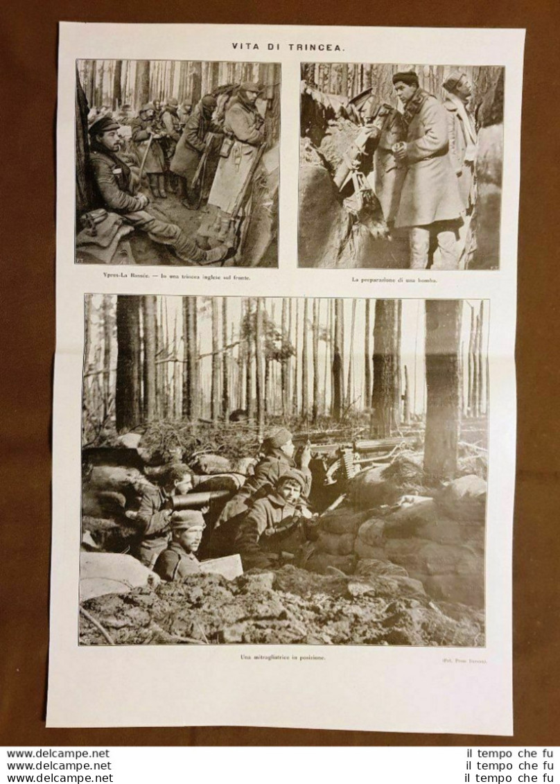 Vita In Trincea 1915 Ypres-Bassée Bomba Mitragliatrice WW1 Prima Guerra Mondiale - Altri & Non Classificati