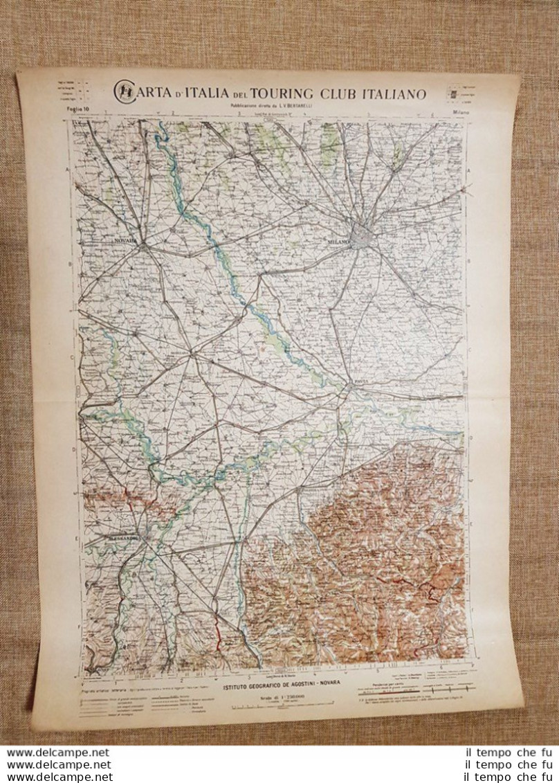 Grande Carta Geografica Del 1909 Milano Lombardia Touring Club Italiano - Geographical Maps