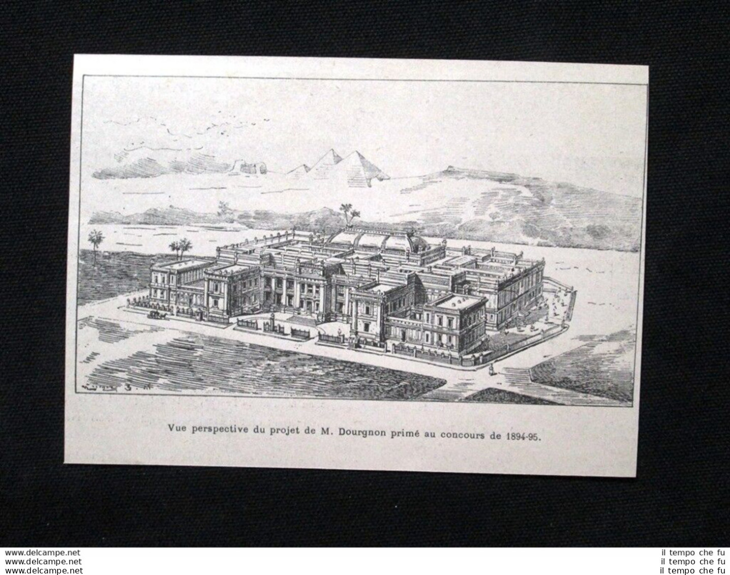 Nuovo Museo Delle Antichità Egiziane Al Cairo: Progetto Dourgnon Stampa Del 1902 - Altri & Non Classificati