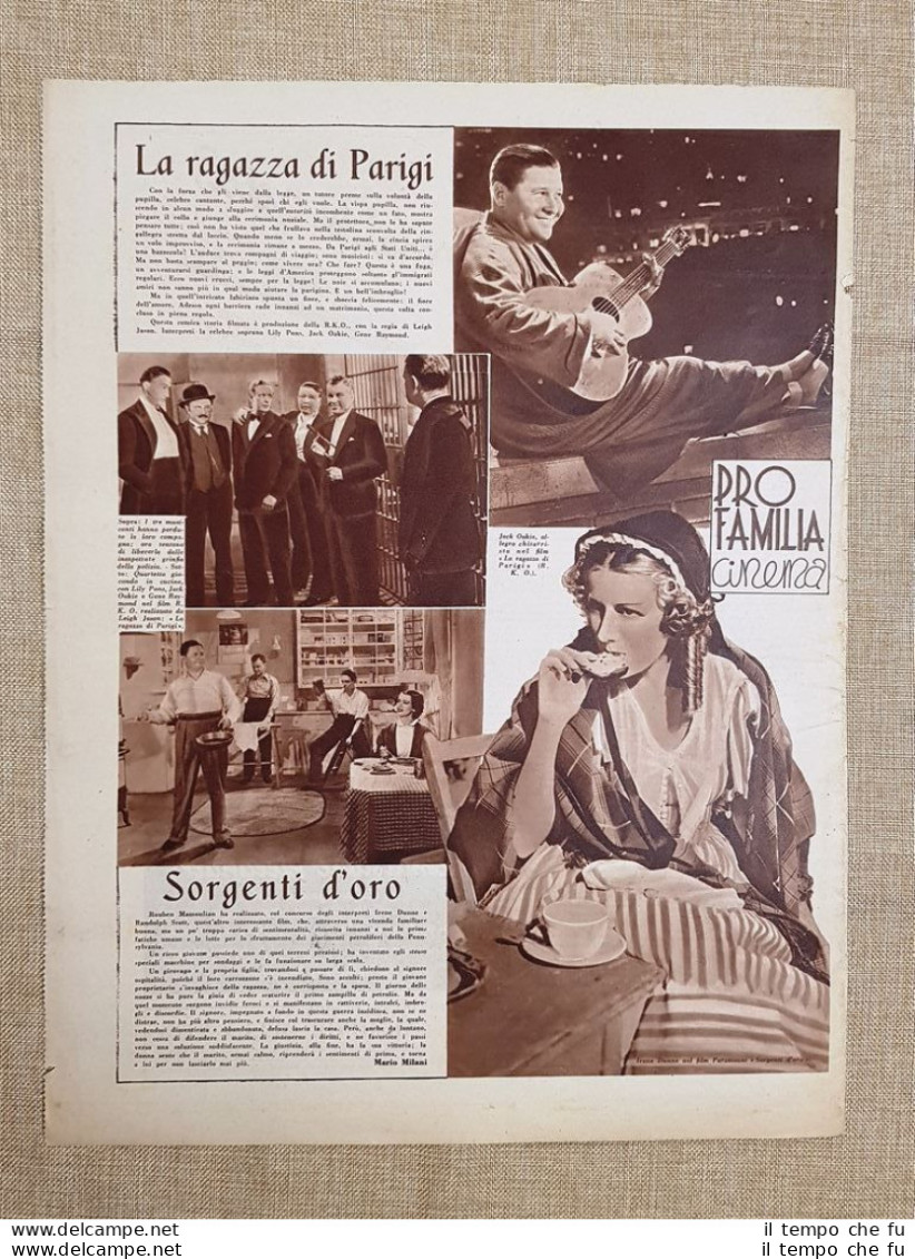 Film La Ragazza Di Parigi E Sorgenti D'oro Illustrazione Di Cinema Anno 1938 - Otros & Sin Clasificación