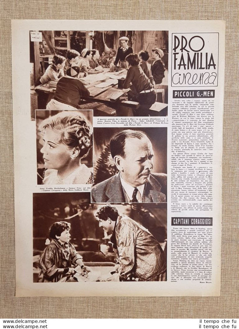 Film Piccoli G.-Men E Capitani Coraggiosi Illustrazione Cinema 1937 - Other & Unclassified