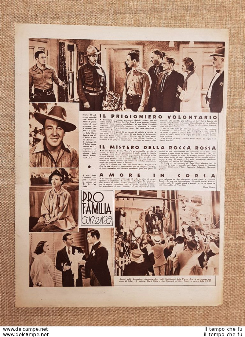 Film Prigioniero Volontario Rocca Rossa Amore In Corsa Illustrazione Cinema 1937 - Altri & Non Classificati