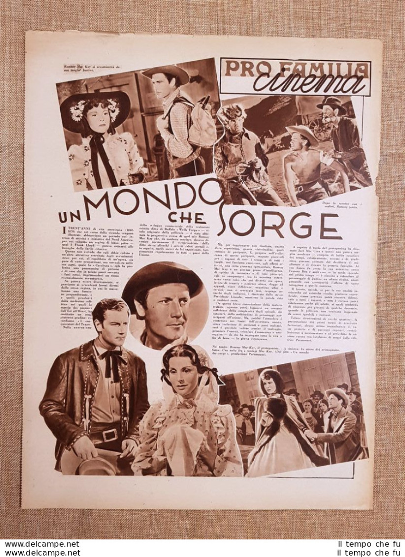 Film Un Mondo Che Sorge Illustrazione Di Cinema Anno 1938 - Altri & Non Classificati