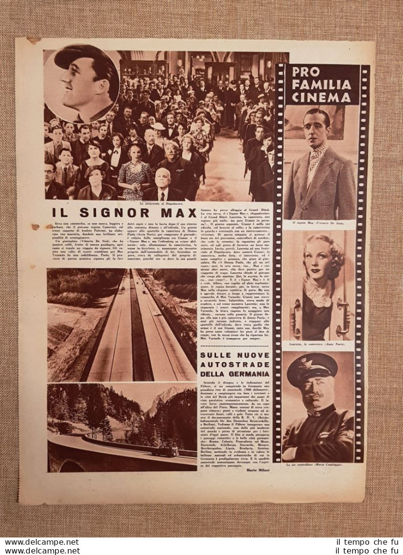 Film Signor Max Sulle Nuove Autostrade Della Germania Illustrazione Cinema 1937 - Altri & Non Classificati