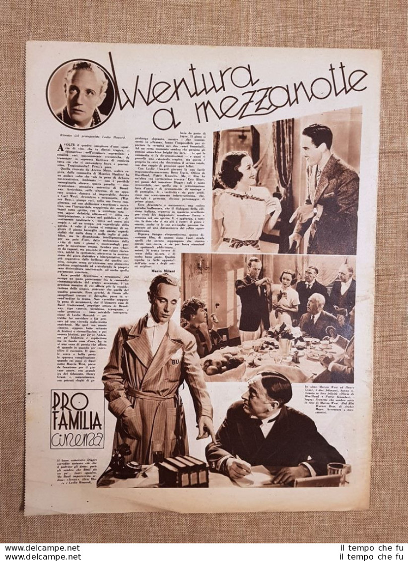 Film Avventura A Mezzanotte Illustrazione Di Cinema Anno 1938 - Sonstige & Ohne Zuordnung