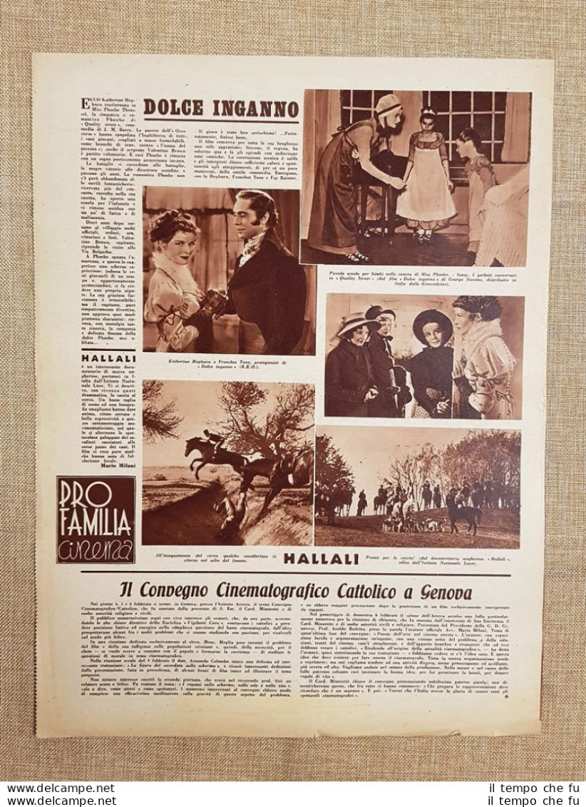 Film Dolce Inganno E Hallali Illustrazione Di Cinema Anno 1938 - Altri & Non Classificati