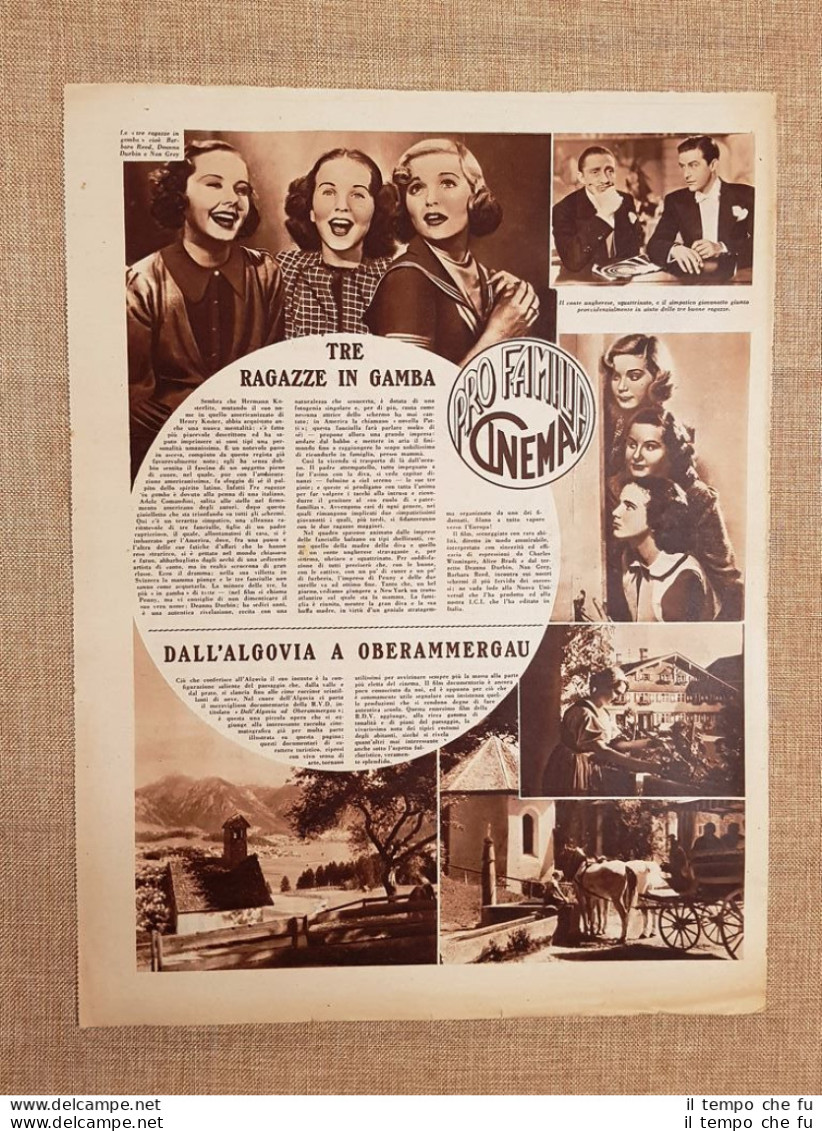 Film Tre Ragazze In Gamba Dall'Algovia A Oberammergau Illustrazione Cinema 1937 - Other & Unclassified