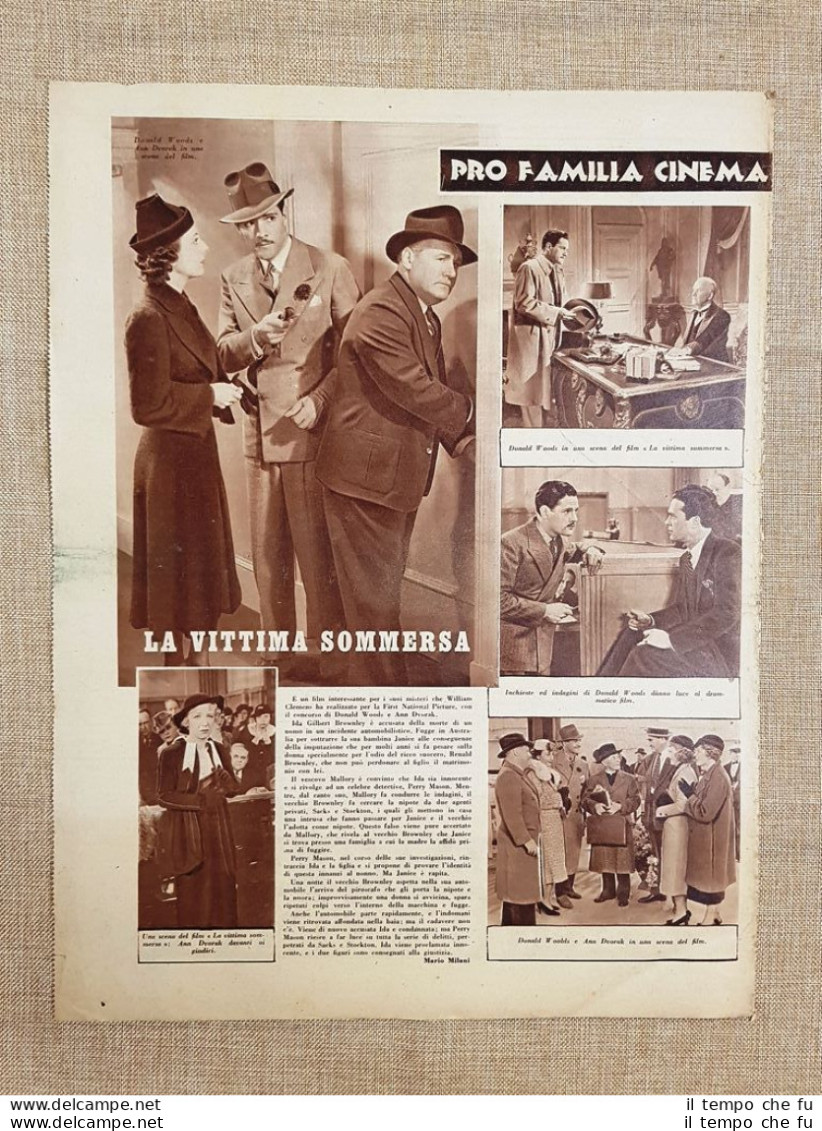 Film La Vittima Sommersa Illustrazione Di Cinema Anno 1938 - Andere & Zonder Classificatie